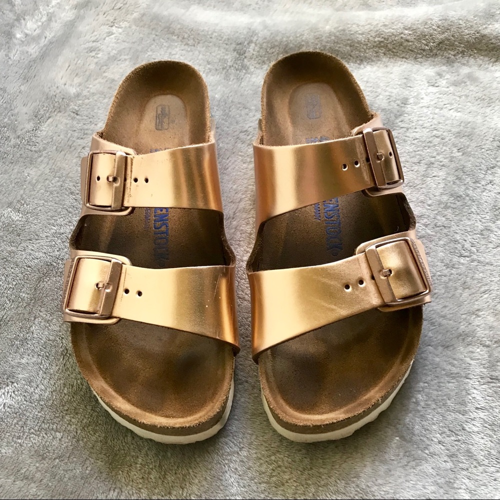 Rose Gold Soft Footbed Birkenstock Arizona
